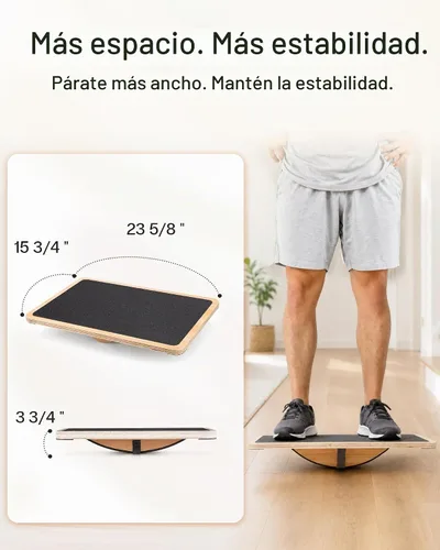 Vista 2 de StrongTek Wooden Balance Board, Basic Rocker or Advanced 360° Wobble Rotación extra grande avanzada de 360°