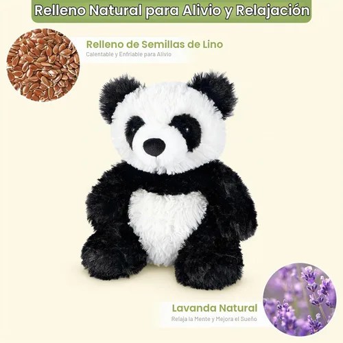 Vista 3 de [Usado] SuzziPals Panda - Almohadilla térmica para animales de peluche, para microondas para calmar
