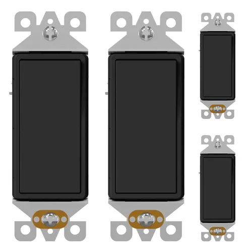 Vista 24 de AIDA Paquete de 1 interruptor de luz basculante Decora de 3 vías, interruptores de luz eléctricos con conexión a tierra automática de 15 amperios