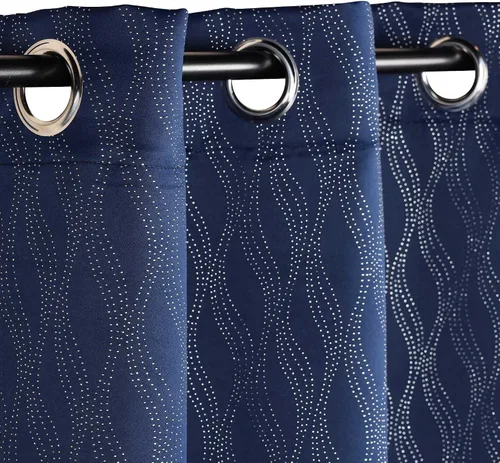 Vista 19 de BLUENILEMILLS Paneles de cortinas opacas para oscurecer la habitación con bolsillo para barra, cortinas perfectas para ventanas de cocina