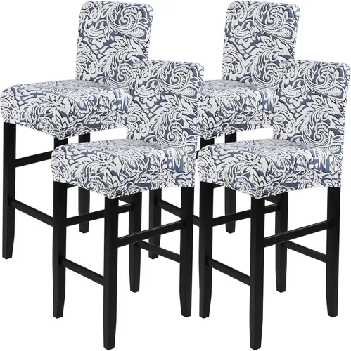 Vista 25 de SearchI Juego de 2 fundas para taburetes de bar, fundas de asiento de taburete elásticas y lavables, fundas para sillas de altura de mostrador