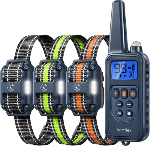 Vista 13 de Collar electrónico para perro con control remoto, collar de entrenamiento de perro impermeable de 2600 pies para perros pequeños, medianos