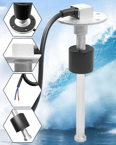 Vista 3 de Unidad de envío de tanque de combustible para barco, de 0 a 90 ohmios, 10 pulgadas (9.843 in), sensor de nivel de combustible de gas de acero