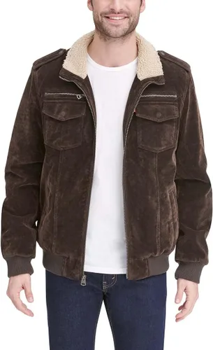 Vista 3 de Levi's Men's Faux Leather Aviator Bomber Jacket (Regular & Big & Tall Sizes)