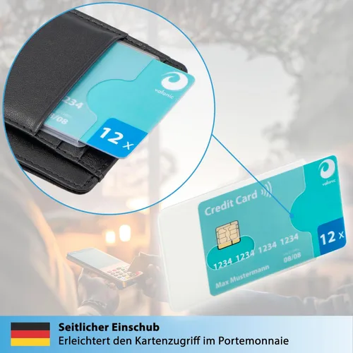 Vista 8 de valonic Fundas para tarjetas de crédito - Paquete de 12 - Fundas de plástico transparente resistentes - Fundas protectoras