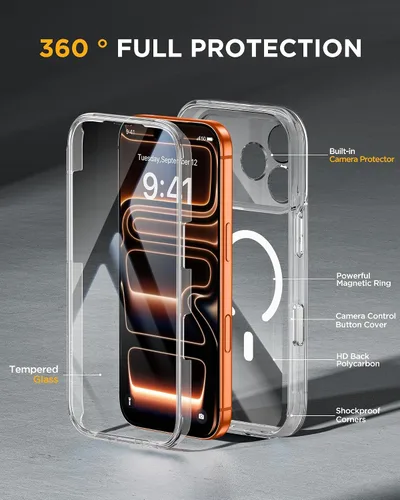 Vista 148 de Miracase Serie de vidrio para iPhone 11 de 6.1 pulgadas, funda protectora de cuerpo completo resistente mejorada con protector de pantalla de vidrio