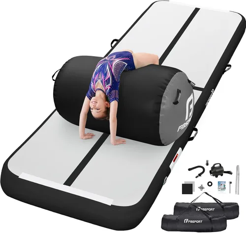 Vista 14 de Inflatable Air Gymnastics Mat 4 inches Thickness and Air Roller 40x23.6 inches with Electric Air Pump 10ft/13ft Training Mats for Home Use