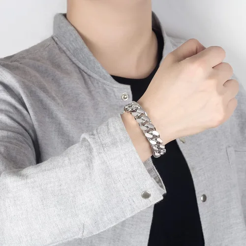 Vista 3 de Plata de ley 925 italiana hecha a mano Pulsera clásica de cadena cubana de Miami de 025-05 pulgadas para hombres joyería fina de fiesta pulsera