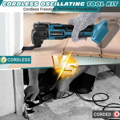 Vista 7 de Herramienta multifuncional oscilante inalámbrica compatible con batería de 18V de Makita (batería no incluida), herramienta oscilante inalámbrica