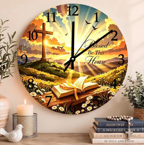 Vista 170 de Reloj con versículo bíblico con citas de Jesús, relojes de 0929Regalos Cristianos (2)