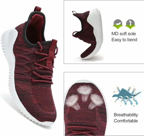 Vista 4 de Zapatos deportivos para correr para hombre, zapatillas sin cordones para caminar, ligeros, transpirables, informales, con suela suave, entrenadores