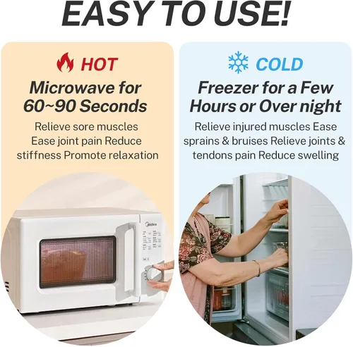 Vista 4 de Almohadilla térmica extra grande apta para microondas para espalda con calor húmedo, almohadillas térmicas de semillas de lino para espalda