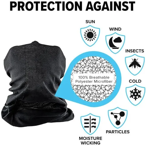 Vista 4 de S A Company - Protector facial con protección UV Polaina de cuello multiusos individual UV 30+ para adultos