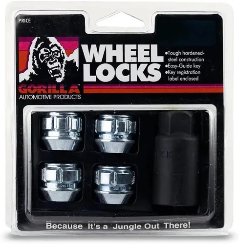 Vista 5 de Gorilla Automotive 78631N Candados de rueda Acorn de extremo abierto (tamaño de rosca de 12 mm x 1.50) - Paquete de 4