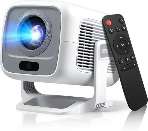 Vista 9 de Mini proyector compatible con 1080P, proyector de cine en casa de 200 Ansi, proyector portátil con WiFi y Bluetooth, corrección trapezoidal