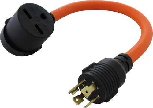 Vista 23 de AC WORKS Adaptador de salida de pared para secadora de 30 amperios y 4 clavijas (para enchufe de secadora de 30 A de 3 clavijas)
