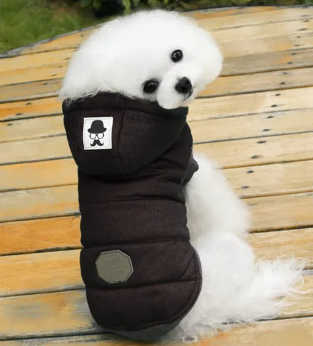 Vista 6 de Abrigo para perro Rdc con capucha para mascotas, abrigos para clima frío, ropa cálida para perro, ropa gruesa de invierno, chaqueta acogedora