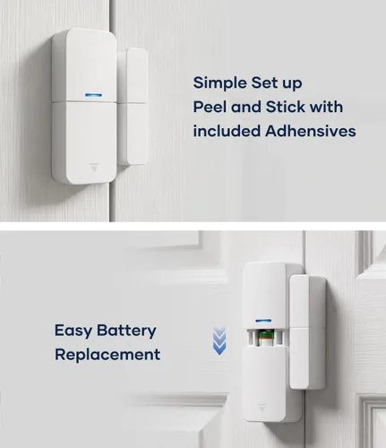 Vista 3 de Sensor de entrada (paquete de 6) – Protección de ventanas y puertas – Compatible con el sistema de seguridad tolviviov para el hogar control