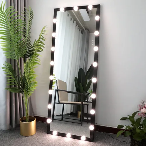 Vista 5 de BEAUTME Espejo negro de longitud completa con luces de 63 x 24 pulgadas