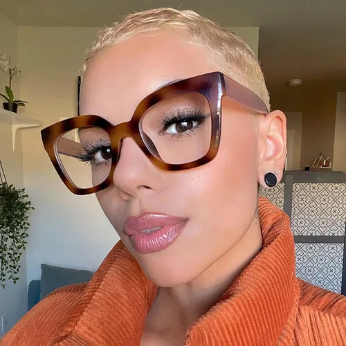 Vista 21 de Zeelool Gafas de luz azul para mujer de moda de tira cuadrada de moda gafas de computadora gafas antifatiga ocular Malcolm JGA000269-22B