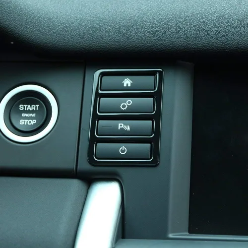 Vista 3 de YIWANG Marco de botón multifunción ABS cromado para Land Rover Discovery Sport 2015-2019 Accesorios de coche (negro)
