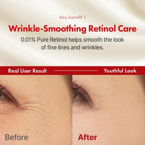 Vista 3 de Hanskin Suero facial de retinol puro 0.1% para cara, reduce las líneas finas y arrugas, signos de envejecimiento para el día y la noche, suavizante
