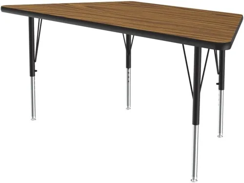 Vista 114 de Correll - Mesa rectangular de actividades para el aula de 24 x 36 pulgadas, altura ajustable (19-29 pulgadas), parte superior de nogal colonial