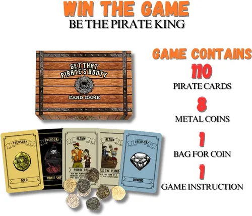 Vista 6 de Get That Pirate's Booty - Juego de cartas divertido para 2 a 6 jugadores, para adultos, adolescentes y niños, un divertido juego temático de pirata