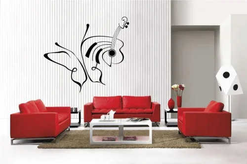 Vista 9 de Calcomanía de vinilo removible estilo música Home Décor, tamaño grande, 6076675