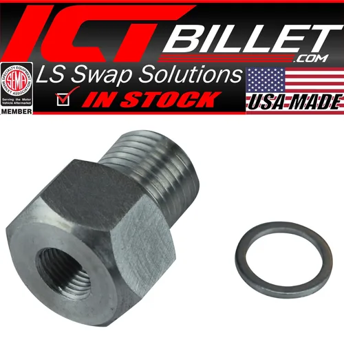 Vista 3 de LS Engine Swap M16, adaptador de 1.5 a 1/8 NPT sensor de presión de aceite, agua LS1 LSX LS3, medidor 551172