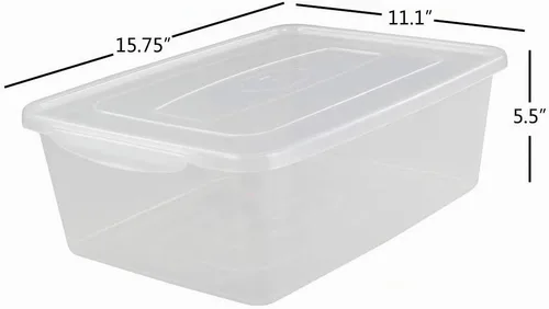 Vista 2 de Anbers Contenedores de almacenamiento transparentes de 16 cuartos de galón con tapa, caja de almacenamiento de plástico, 2 paquetes