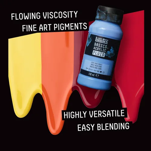 Vista 5 de Liquitex BASICS - Pintura acrílica fluida, 6 botellas de 4.0 fl oz (4 onzas)