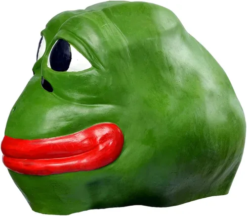 Vista 3 de LEKA NEIL Máscara de rana novedosa para Halloween, fiesta de cosplay, máscara de animales de látex, cabeza completa para adultos, verde
