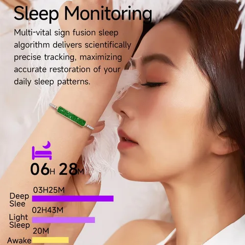 Vista 3 de Rastreador de actividad física elegante pulsera inteligente de diamantes para mujer pulsera de salud pulsera de frecuencia cardíaca monitor