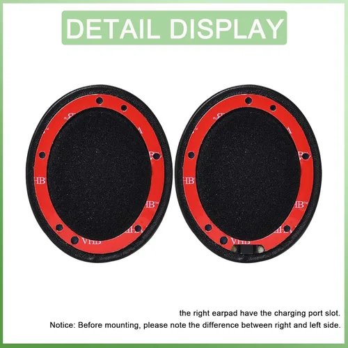 Vista 6 de Almohadillas de repuesto para auriculares Beats Studio 2 y Studio 3 con cable e inalámbricos, almohadillas con piel proteica más suave, espuma
