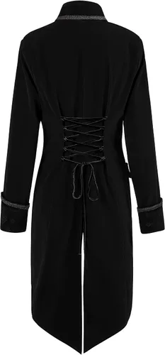 Vista 3 de DRTES Chaqueta gótica steampunk para mujer, estilo victoriano, medieval, vintage