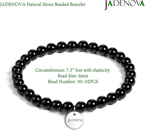 Vista 4 de JADENOVA - Brazalete de piedras de yoga para parejas