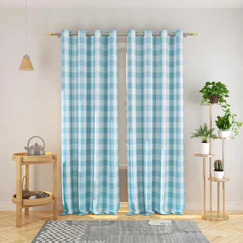 Vista 115 de Cortinas de 24 pulgadas de largo con diseño Buffalo Check Gingham Plaid para ventanas de cocina y baño, tratamiento para ventanas con 2 paneles