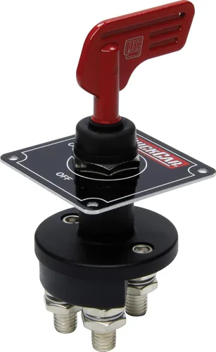 Vista 3 de QuickCar Racing Products Desconexión de la batería, interruptor rotativo, montaje en panel, 160 amperios, 12V, llave extraíble, rojo, cada uno