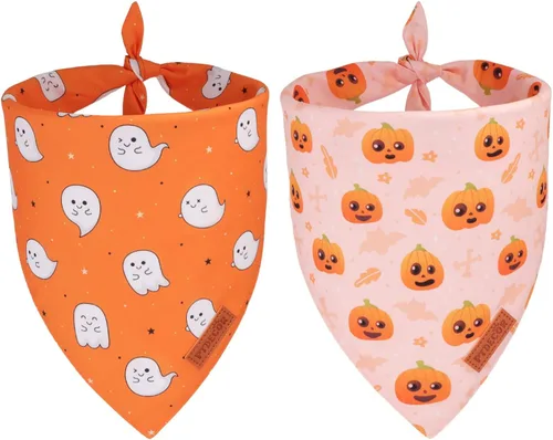 Vista 15 de PTDECOR Bandana de Navidad para perro, diseño de muñeco de nieve de Papá Noel, bufanda reversible para mascotas, diseño de triángulo rosa