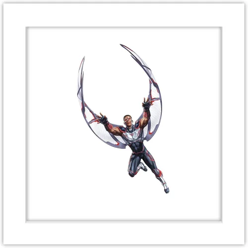 Vista 11 de Trends International Gallery Pops Marvel Comics Avengers - Póster de pared de Halcón, 12 x 12 pulgadas, versión enmarcada en negro