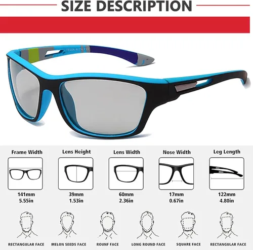 Vista 4 de HCYCFY Gafas de sol polarizadas fotocromáticas para pesca para hombres y mujeres, protección UV, para ciclismo, conducción, deportes