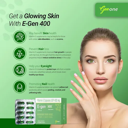Vista 5 de Genone E-gen Natura Natural Vitamina E Aceite Cápsula para Piel y Cabello (50 Cápsulas)
