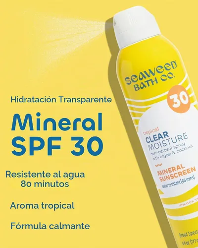 Vista 2 de Seaweed Bath Co. Clear Moisture Mineral SPF 30 Amplio Espectro, 6 oz
