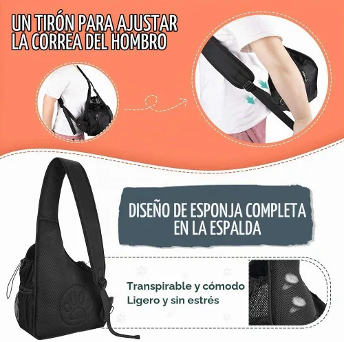 Vista 5 de Lukovee - Eslinga para mascotas, manos libres, papoose de fondo duro para cachorros y perros pequeños