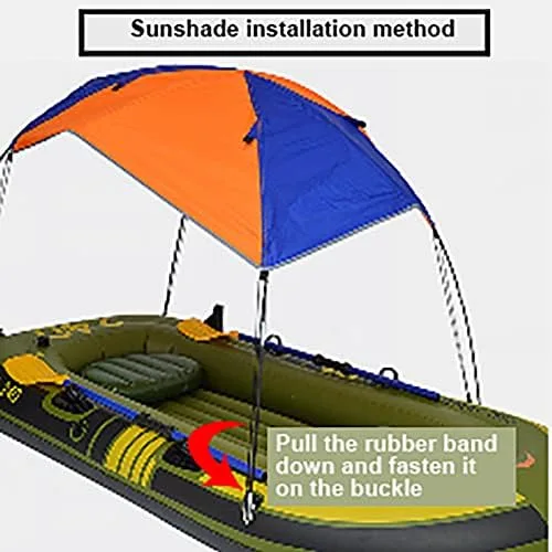 Vista 5 de Tbest Toldo inflable para kayak, refugio de sombra para barco, 2/3/4 personas, refugio solar para barco, cubierta de toldo de vela, toldo de pesca