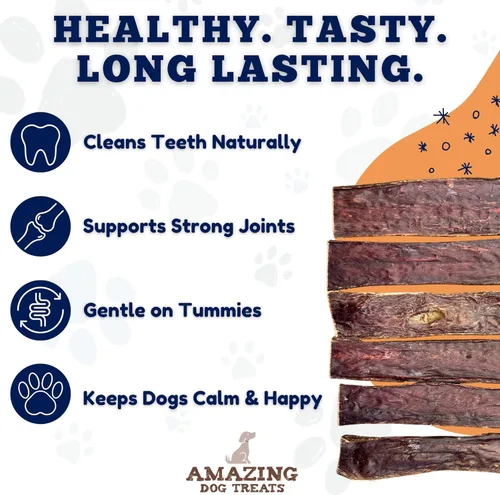 Vista 4 de Amazing Dog Treats - Carne seca de esófago para perros (10-12 pulgadas - 30 unidades/paquete) - Gullet Dog Chews