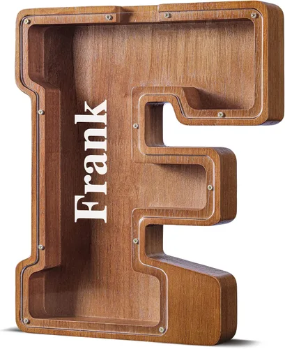 Vista 108 de SummiDate Alcancía de madera de letra para niños y niñas, Alfabeto, personalizada, regalo de cumpleaños y pascua para niños (A)