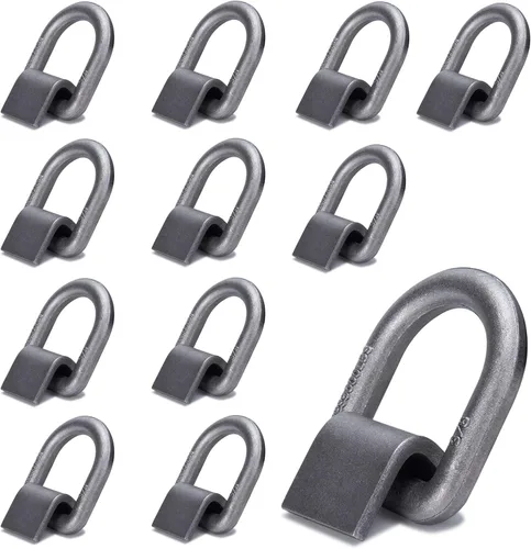 Vista 11 de Anclaje de anillo en D soldado de 1/2 pulgada, 12000 libras, forjado para camión remolque, paquete de 12