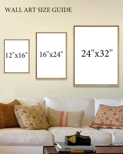 Vista 5 de Zzuyi Lienzo enmarcado para mercado de flores, arte de pared, póster botánico de flores silvestres rosas, impresiones de imágenes, ilustraciones
